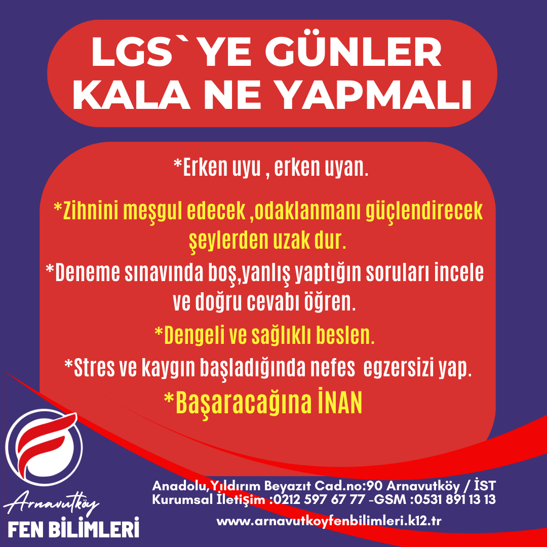 Lgs`ye günler kala ne yapmalı